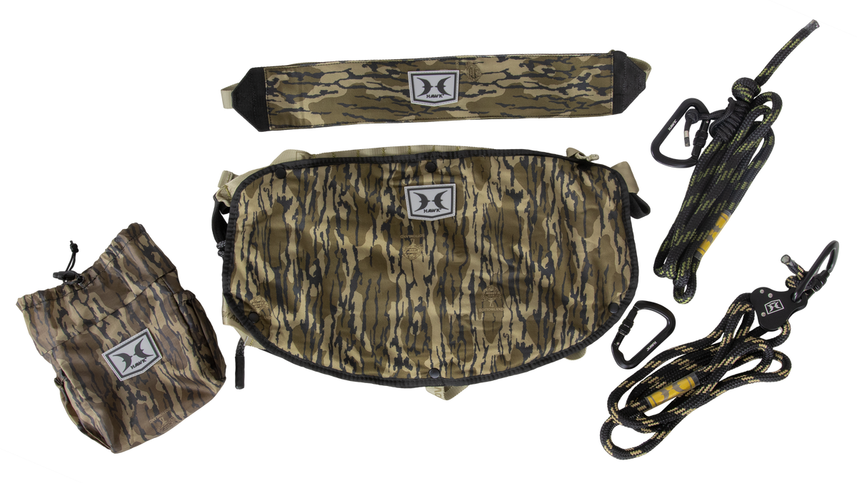 HAWK Helium Hammock Tree Saddle - Mossy Oak Bottomland Mobile Hunting Platform — view 3
