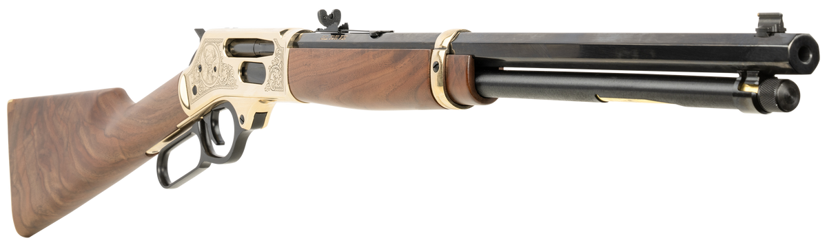 Henry H009BGWL Wildlife 30-30 Win 5+1 20" Blued Octagon Lever-Action Rifle - Polished Brass Engraved Receiver — view 3