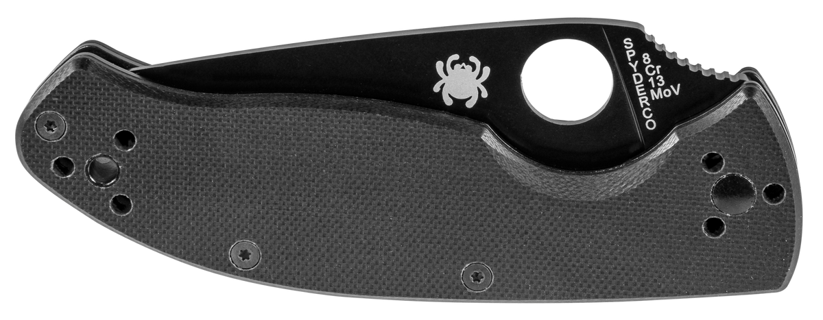 Spyderco Tenacious 3.39" Drop Point Plain Edge 8Cr13MoV Black G10 Folding Knife — view 3
