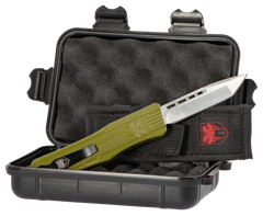 CobraTec Knives CTK-1 Medium 3" OTF Tanto Plain D2 Steel OD Green Aluminum Handle — view 3