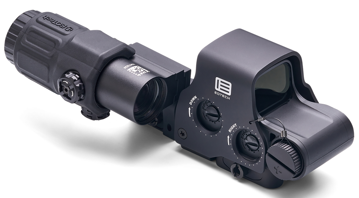 EOTech HHS Green EXPS2 & G33 3x Magnifier 1 MOA Green Dot/68 MOA Ring Holographic Sight - Matte Black — view 3