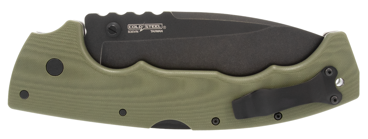 Cold Steel 5-Max 5" Folding Drop Point Plain S35VN Stonewashed Blade OD Green G10 Handle — view 3