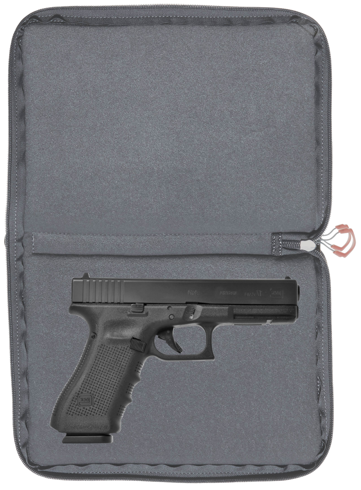 Allen 7757 Auto-Fit 2.0 Deluxe Handgun Case 11" Heather Gray/Red — view 3
