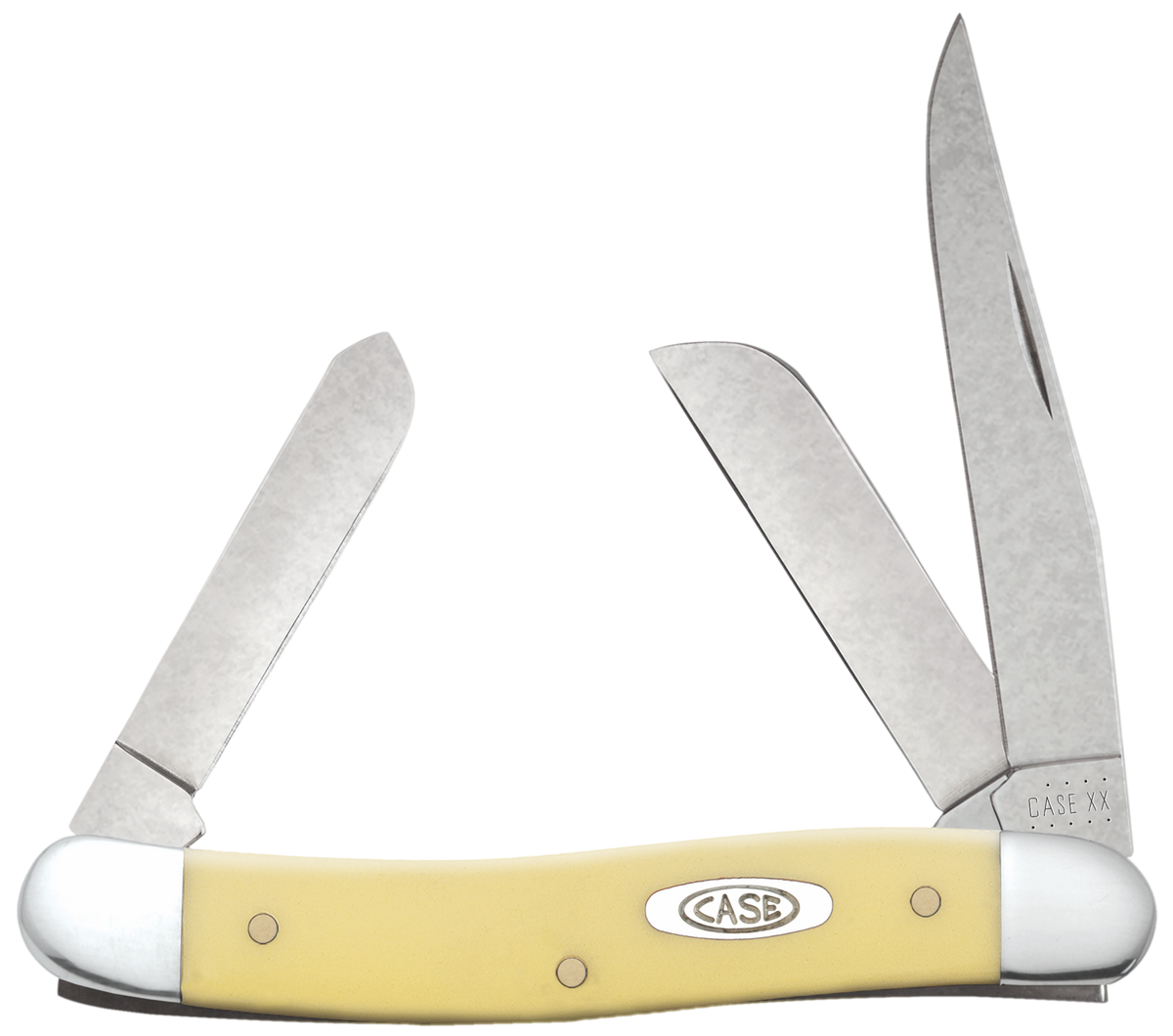 Case Stockman Medium 2.57"/1.88"/1.71" Yellow Synthetic 3-Blade Folding Knife — view 3