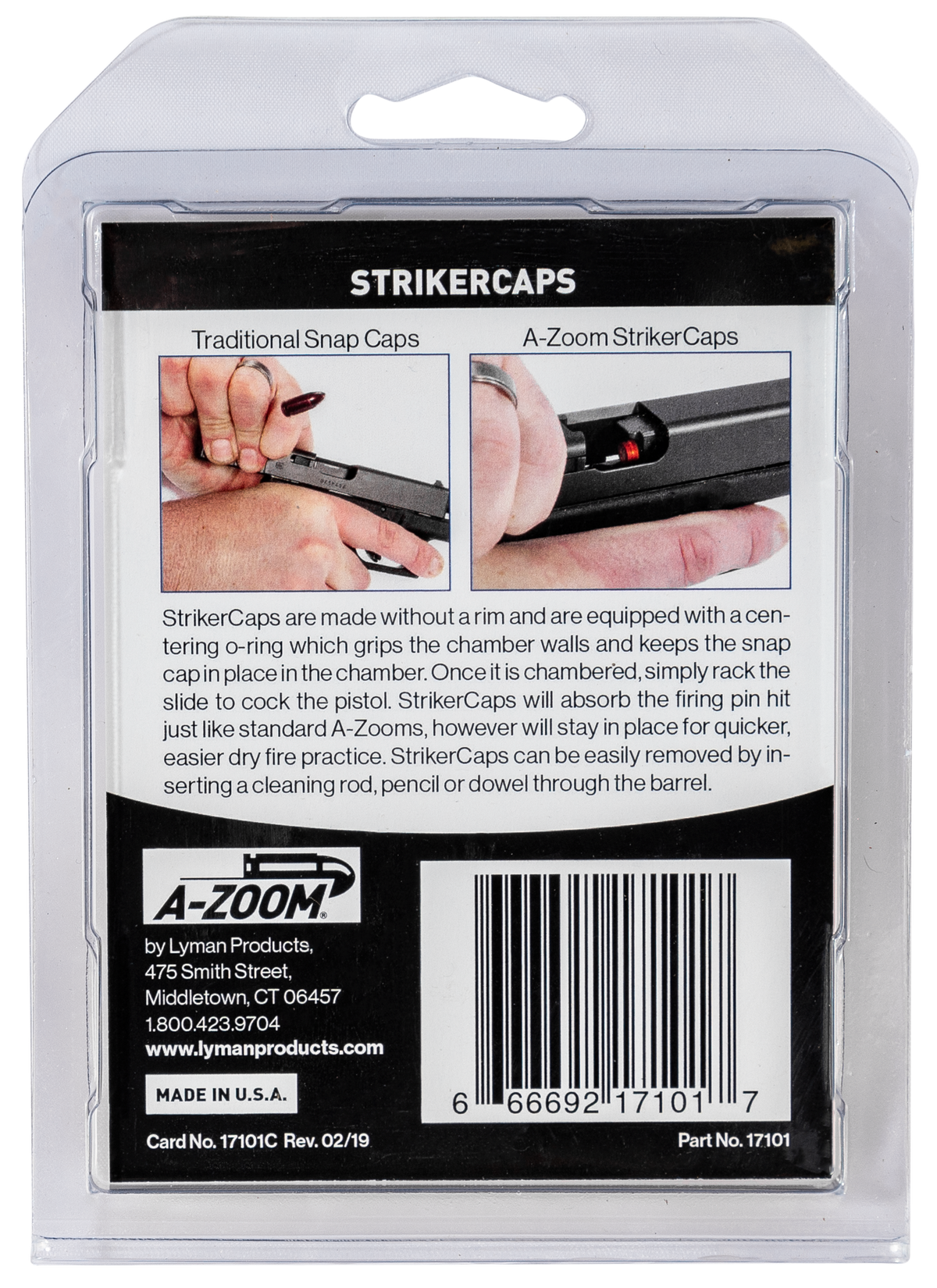 A-Zoom 17101 StrikerCap .380 ACP 2-Pack Snap Caps — view 3