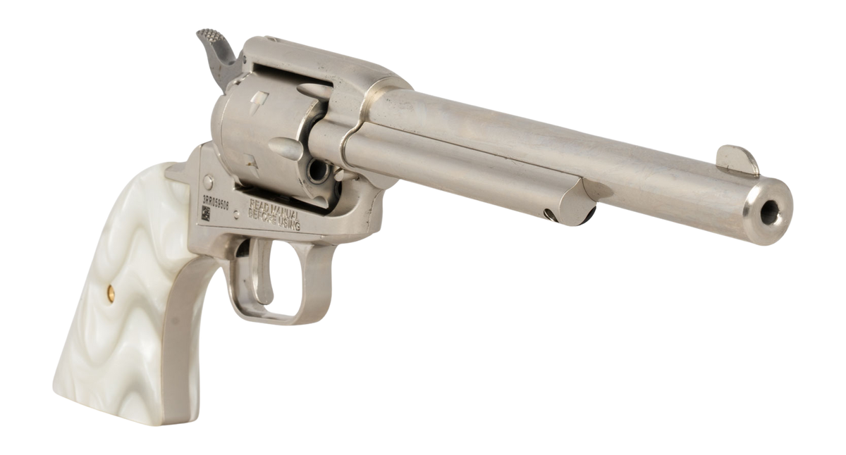 Heritage Mfg Rough Rider 22 LR 6.50" 6-Shot SAO Revolver - Nickel/White Pearl — view 3