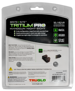 TruGlo Tritium Pro S&W 380 Shield EZ Night Sight Set - Green Tritium / White Outline Front — view 3