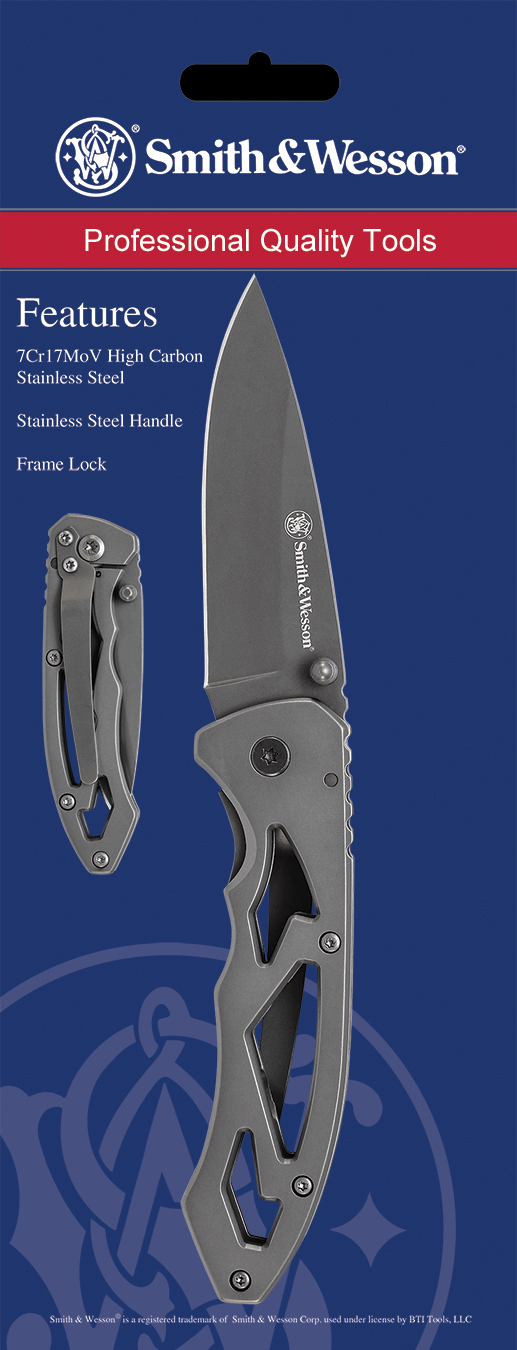 SW Knives Uncle Henry CK400LCP Skeletonized Large 3" Folding Drop Point Plain SS — view 3
