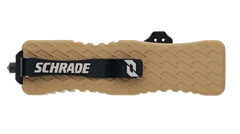 Schrade Uproar Tactical D/A OTF 3" Dagger Part Serrated Black Oxide D2 FDE Aluminum — view 3
