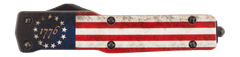 Templar Knife MZBRF121 Premium Weighted Betsy Ross Flag Slim 3.16" OTF Dagger Plain D2 Steel Black Oxide Stonewashed Aluminum Zinc Alloy Handle — view 3