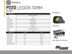 Sig Sauer P220 Legion Full Size 10mm Auto 5" 8+1 DA/SA Semi-Auto Pistol — view 3