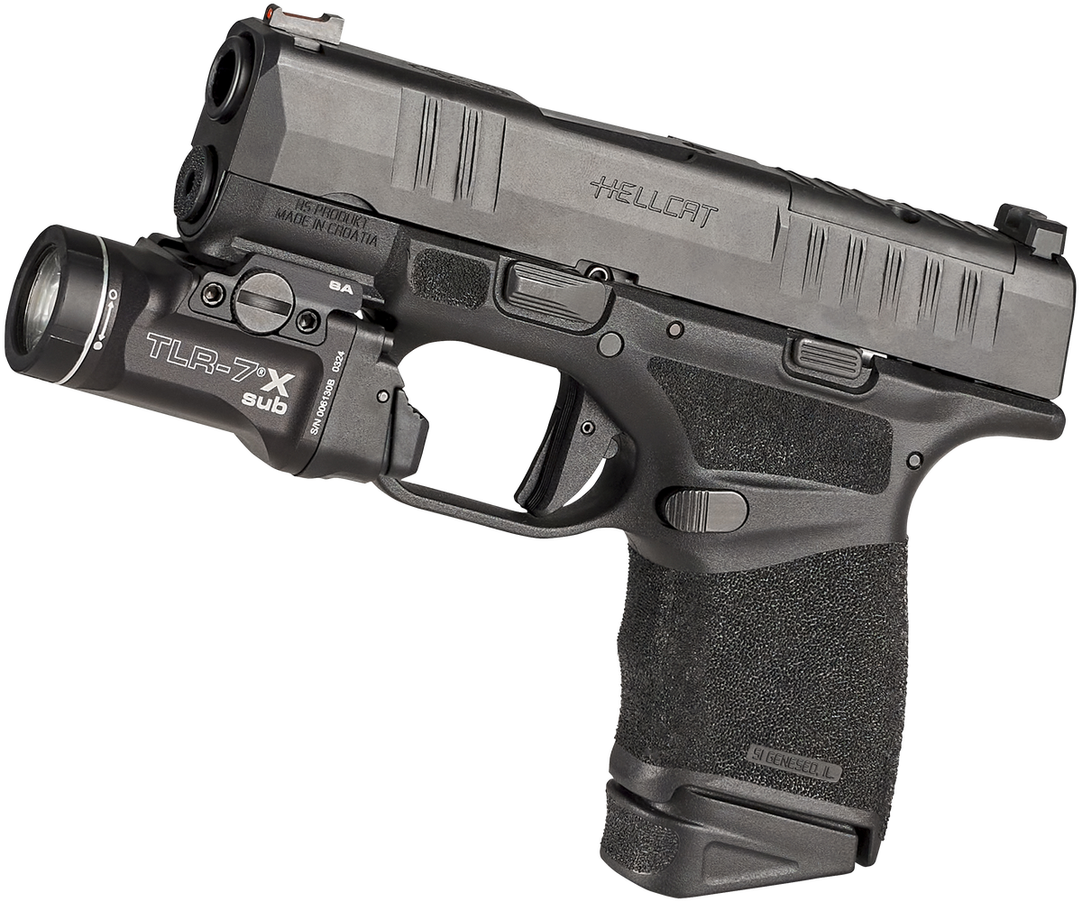 Streamlight TLR-7 X Sub USB 500 Lumens White LED Weapon Light - Springfield Hellcat - Black Anodized — view 3