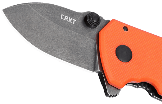 Columbia River CRKT 2486 Squid Compact 1.75" Folding Drop Point D2 Plain Stonewashed Blaze Orange G10/SS Handle — view 3