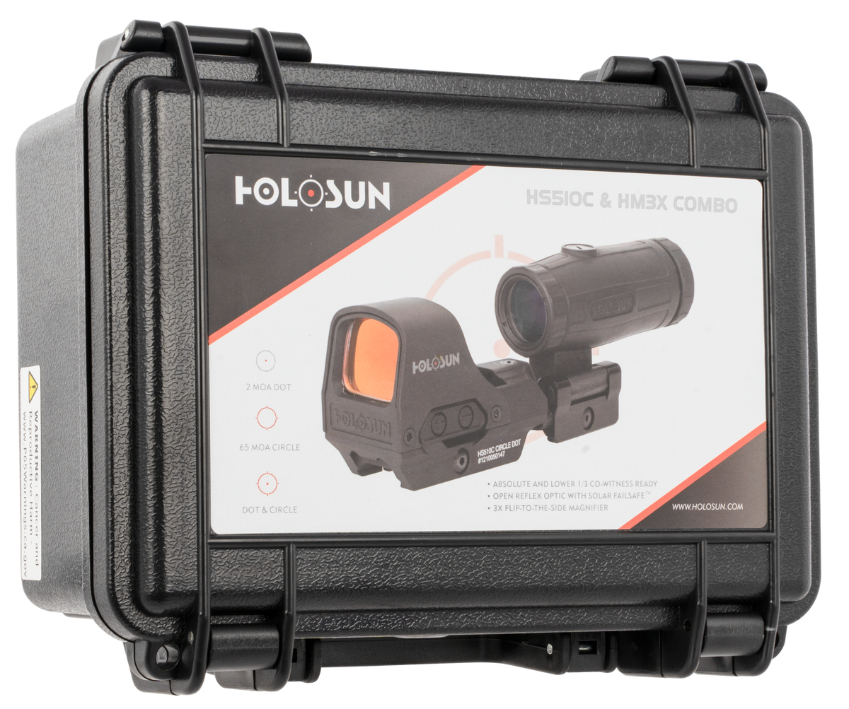 Holosun HS510CHM3X HS510C & HM3X Combo Kit 1x/3x 2 MOA Red Dot/65 MOA Circle Black Anodized — view 3