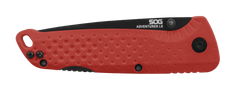 S.O.G Adventurer LB 3.5" Folding Drop Point Plain 5Cr15MoV Black TiNi Blade - Red/Black GRN Handle — view 3