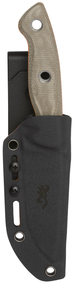 Browning Desolation Small 3.75" Fixed Modified Drop Point 440C SS - Tan Micarta Handle — view 3