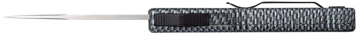 CobraTec Knives Lightweight 3.25" OTF Drop Point Plain D2 Steel Carbon Fiber Aluminum Handle — view 3