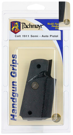 Pachmayr Signature Wraparound 1911/1911-A1 Pistol Grip - Checkered Black Rubber — view 3