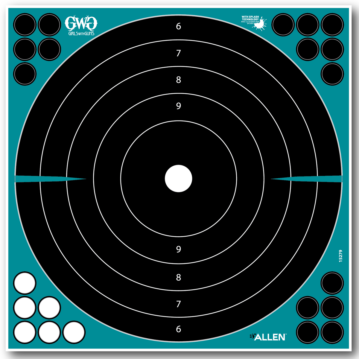 Girls With Guns Splash 12" Self-Adhesive Paper Bullseye Target 5 Pack — view 3
