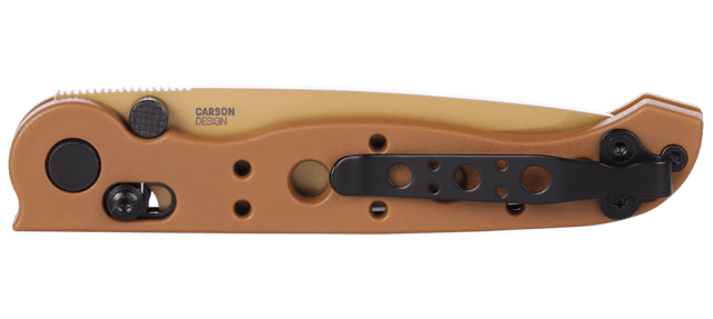 Columbia River M16-10XD 3.03" Folding Tanto Veff Serrated 8Cr14MoV Titanium Nitride Desert Tan GRN Crossbar Lock Knife — view 3