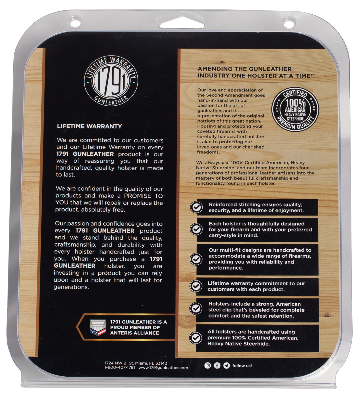 1791 Gunleather MAG-F 2.2 Double Mag Holster Double Stack Belt Slide Signature Brown Leather — view 4