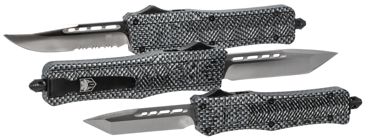 CobraTec CTK-1 Medium 3\" OTF Tanto Plain D2 Steel Carbon Fiber Aluminum Handle — view 4