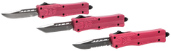 CobraTec Knives CTK-1 Small 2.75" OTF Drop Point Plain D2 Steel Pink Aluminum Handle — view 4