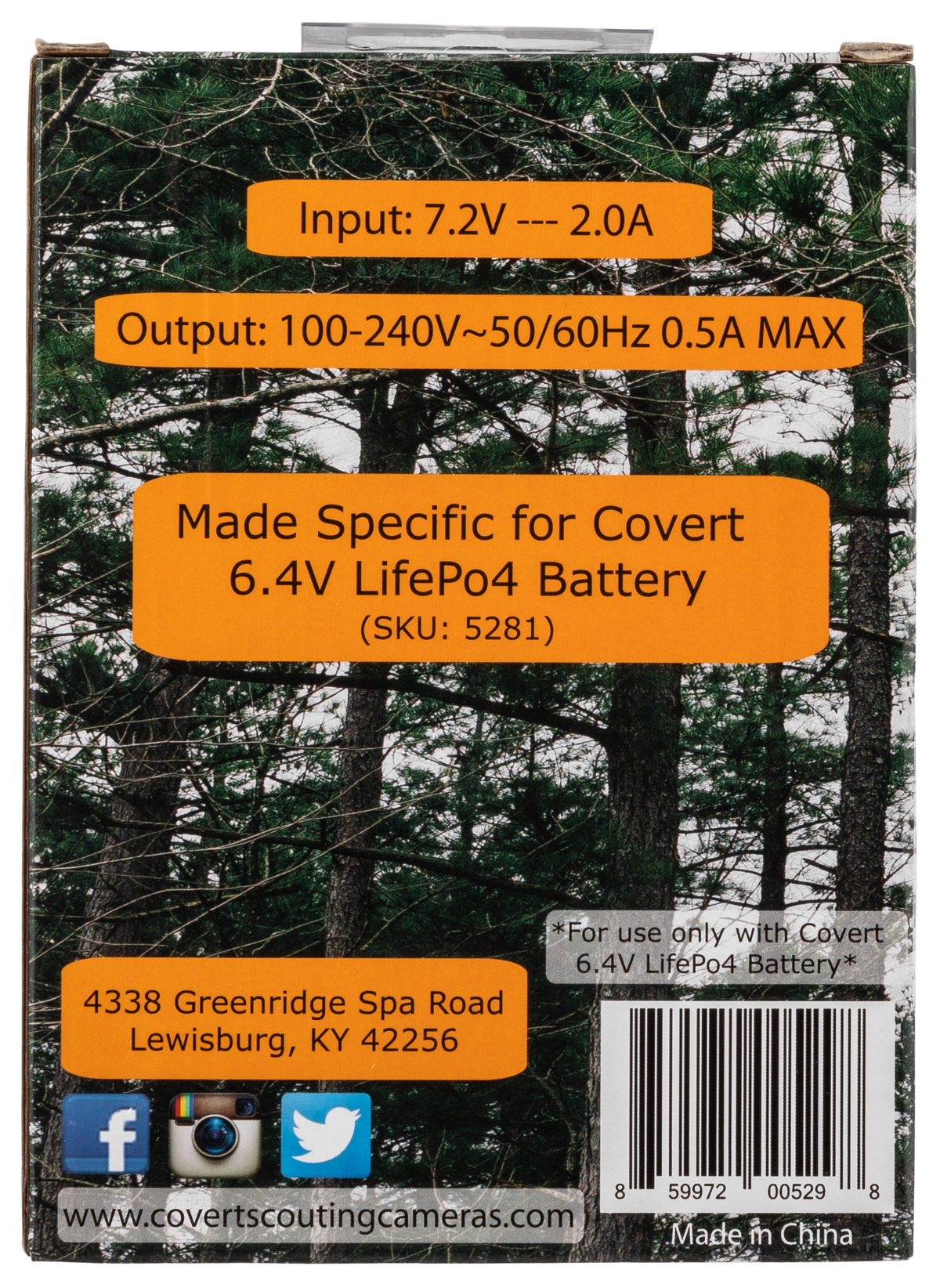 Covert Scouting Cameras LiFePO4 Wall Charger - 110V — view 4
