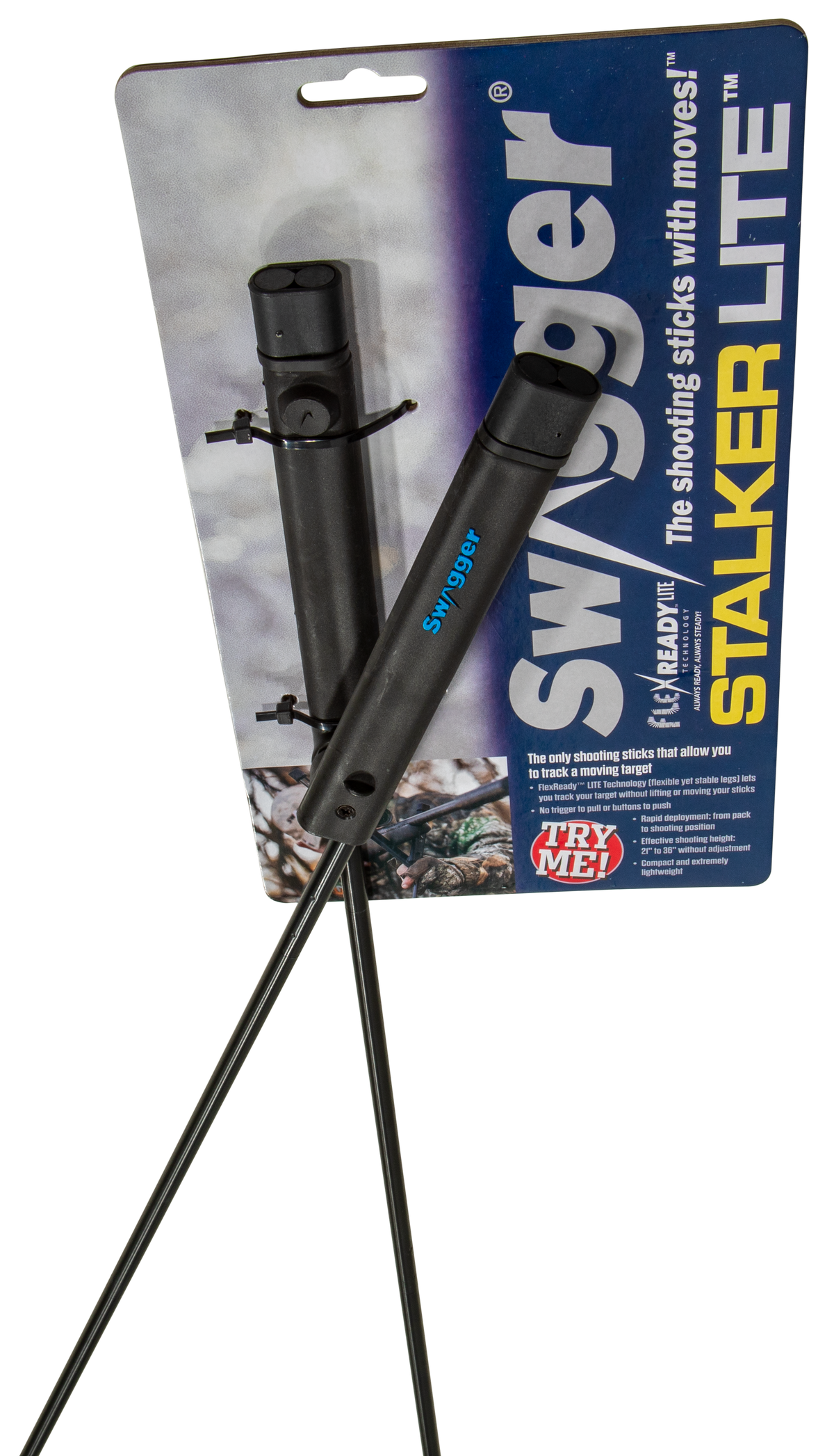 Swagger Stalker Lite Shooting Stick Bipod 21-36" Aluminum Silver — view 4
