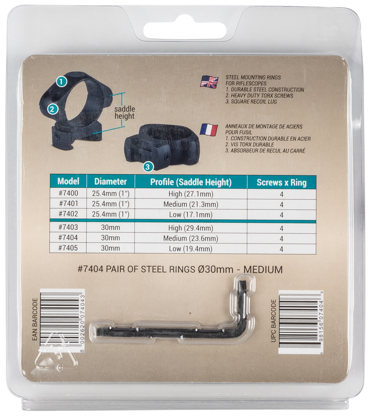 Konus 7404 Steel Scope Rings 30mm Medium Matte Black 0 MOA - Pair — view 4