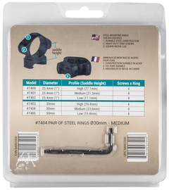 Konus 7404 Steel Scope Rings 30mm Medium Matte Black 0 MOA - Pair — view 4