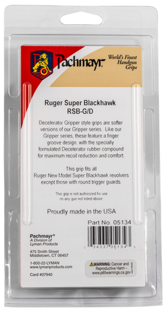 Pachmayr Decelerator Pistol Grip Checkered Black Rubber w/ Finger Grooves for Ruger Super Blackhawk — view 4