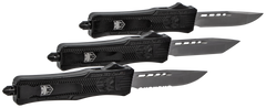 CobraTec Knives CTK-1 Small 2.75" OTF Drop Point Plain D2 Steel Black Aluminum Handle — view 4