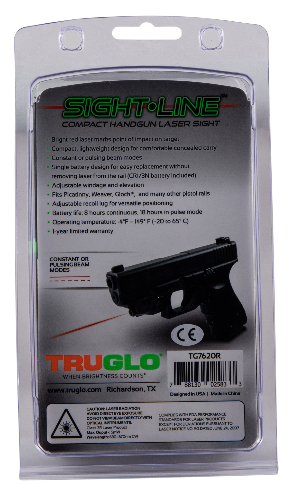 TruGlo TG7620R Sight-Line Compact Red Laser Sight for Handgun — view 4
