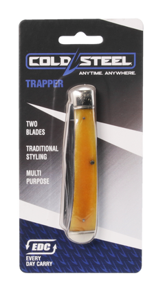 Cold Steel Trapper 3" Folding Clip/Spey Plain 8Cr13MoV Yellow Bone Handle — view 4