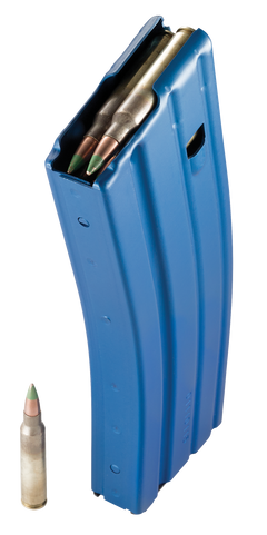 DuraMag Speed AR-15 30rd .223 Rem/5.56/300 BLK Blue Aluminum Magazine w/ Black Follower — view 4