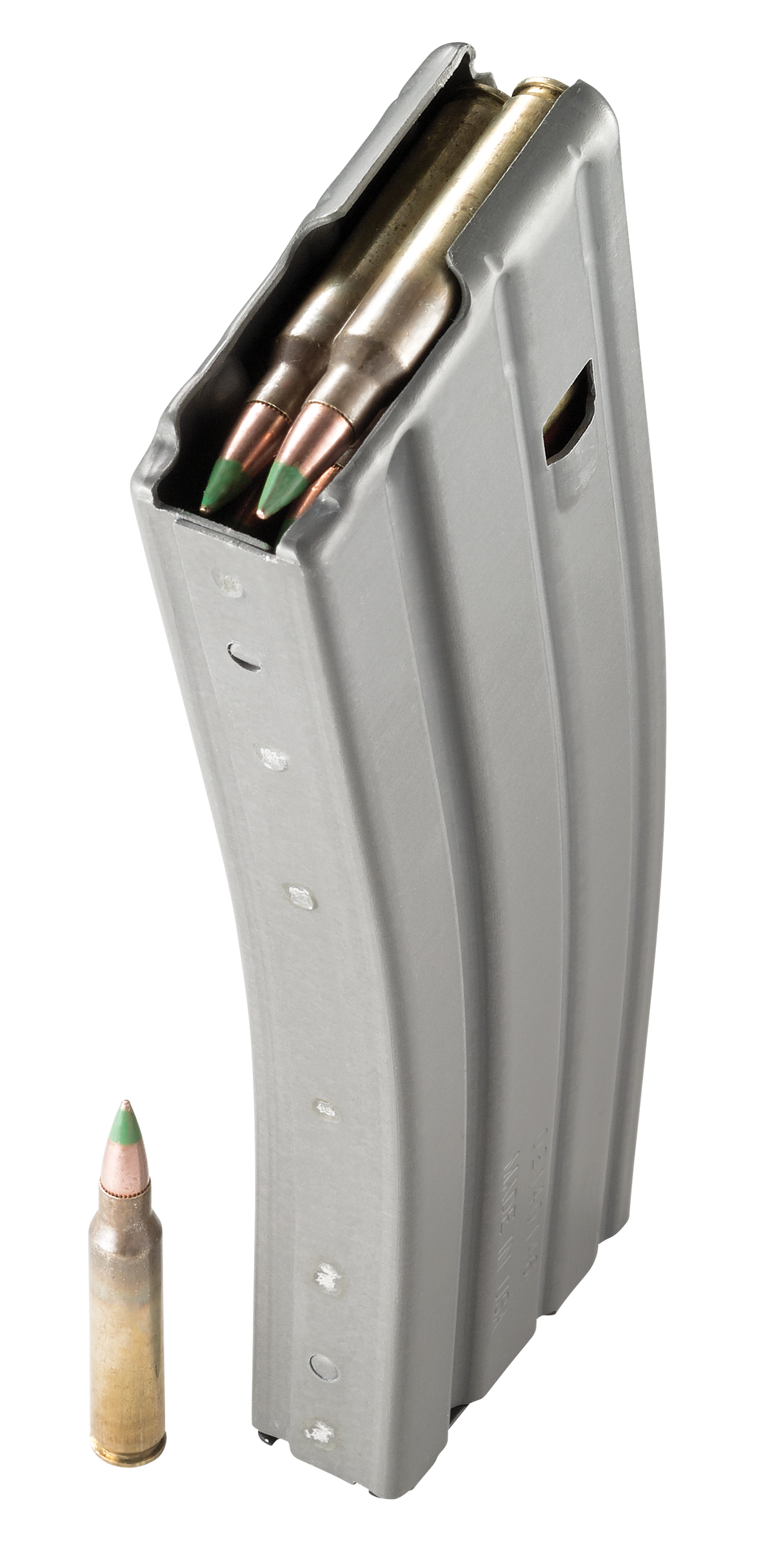 DuraMag Speed AR-15 30rd .300 Blackout/.223/5.56mm 6061-T6 Aluminum Magazine - Gray w/ Orange Follower — view 4