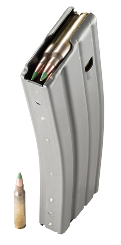 DuraMag Speed AR-15 30rd .300 Blackout/.223/5.56mm 6061-T6 Aluminum Magazine - Gray w/ Orange Follower — view 4