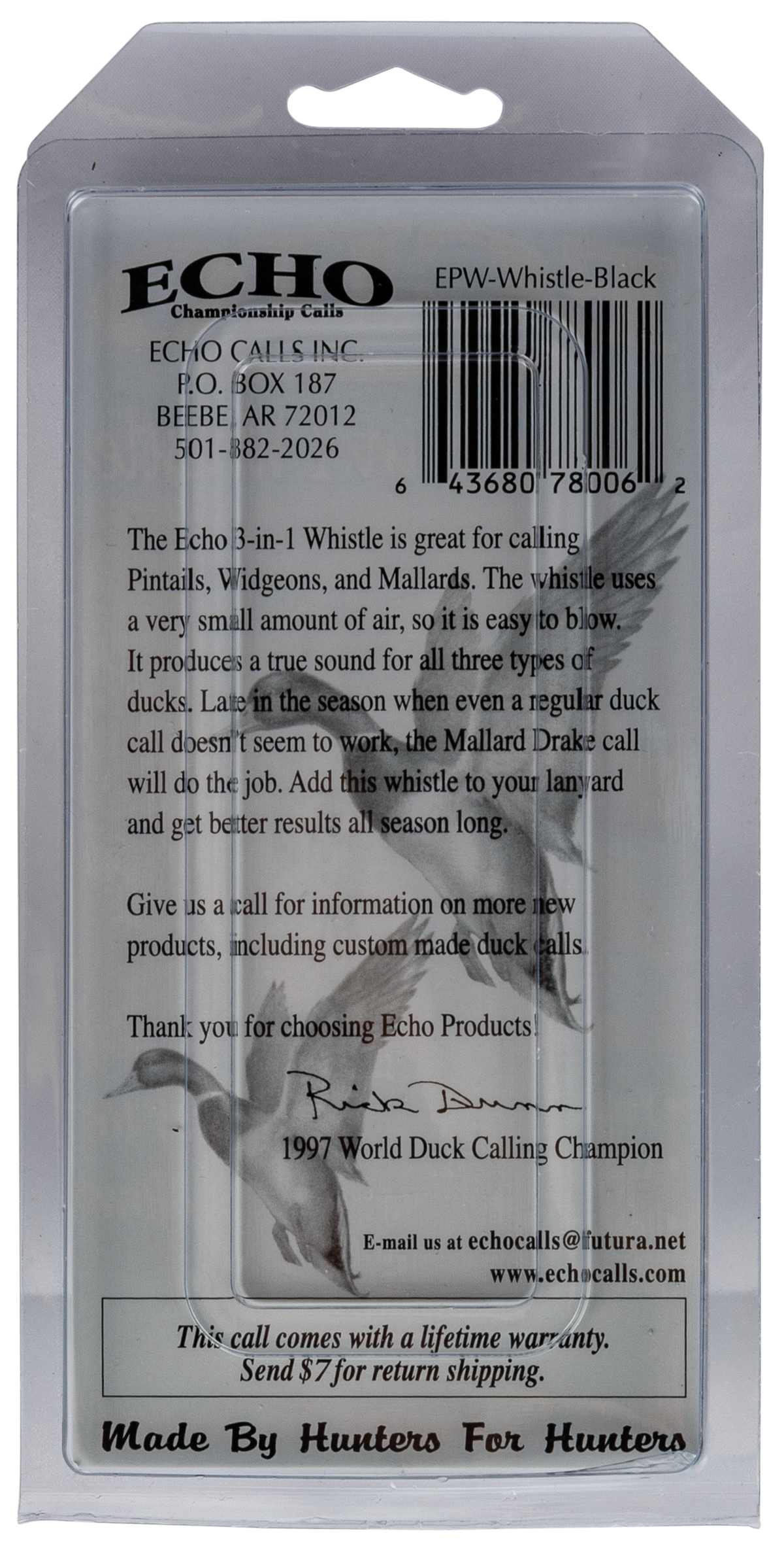 Mo Tactical Products Echo Calls 3-IN-1 Whistle Call Mallard/Widgeon/Pintail Black Plastic — view 5
