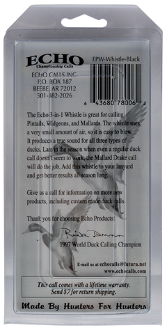 Mo Tactical Products Echo Calls 3-IN-1 Whistle Call Mallard/Widgeon/Pintail Black Plastic — view 5