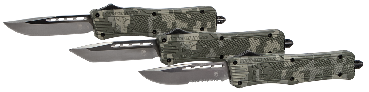 CobraTec CTK-1 Medium 3" OTF Tanto Plain D2 Steel Army DigiCamo Aluminum Handle — view 5