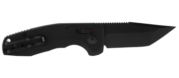 S.O.G SOG-TAC Auto Compact 2.94" Folding Tanto Part Serrated Black TiNi D2 Aluminum Handle