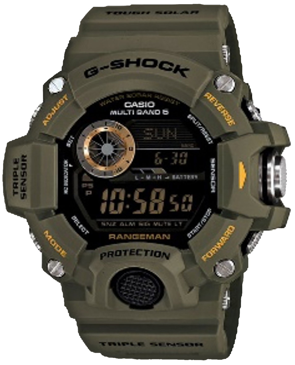 G-Shock Rangeman GW-9400-3CR Triple Sensor Tough Solar Olive Watch