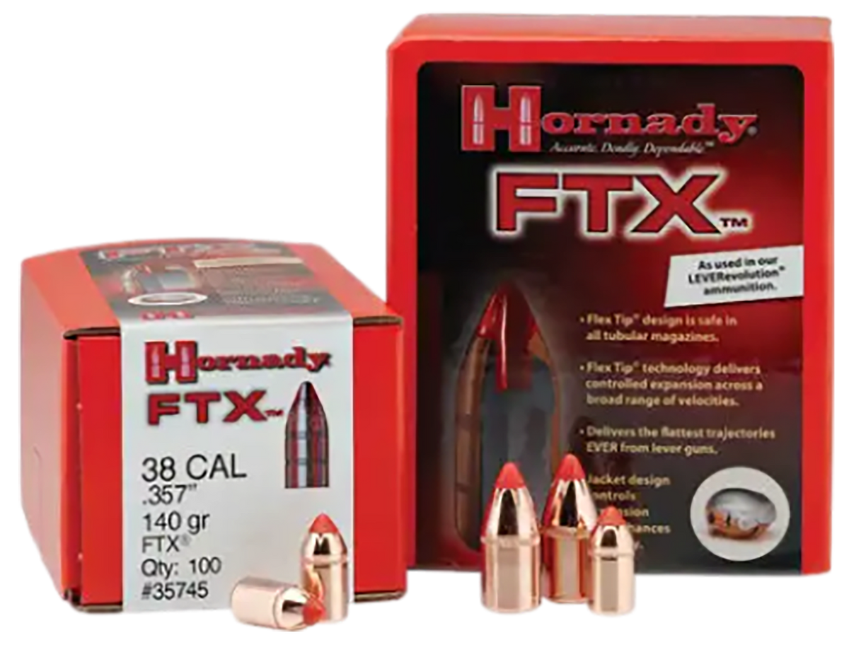 Hornady FTX 35 Cal .358 200 gr Flex Tip eXpanding Reloading Bullets - 100/Box