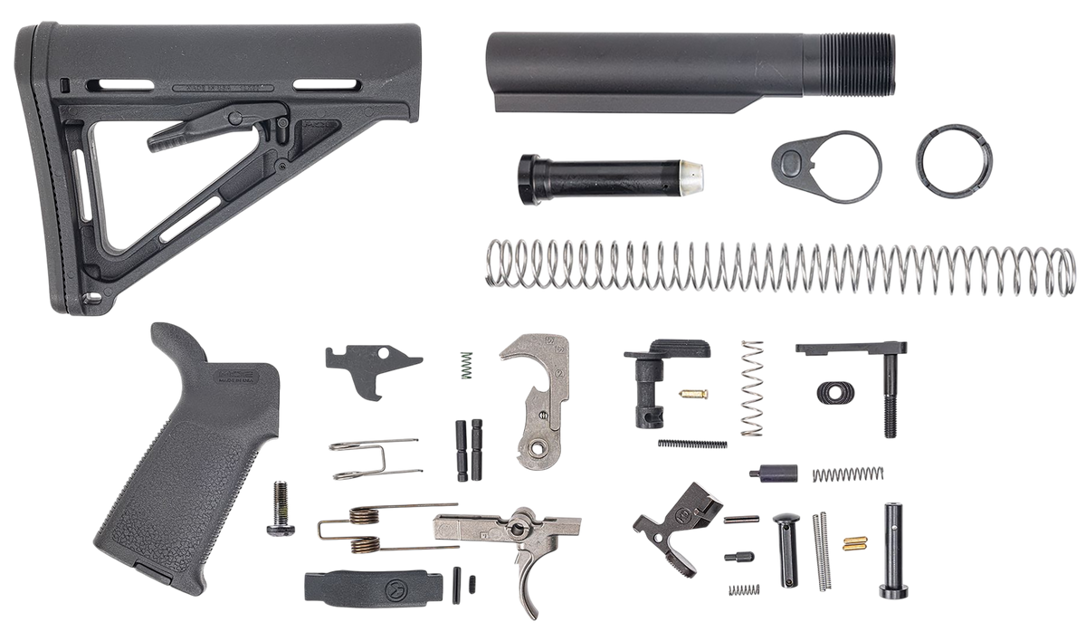 DPMS Panther Arms MOE PPT AR-15 Lower Build Kit - Magpul MOE Black Grip & Stock