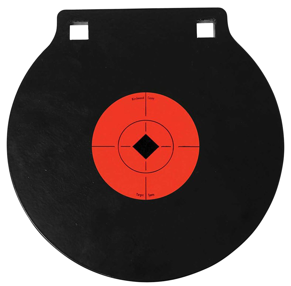 Birchwood Casey World of Targets Double Hole 10" AR500 Steel Gong Pistol/Rifle Target - Black/Orange