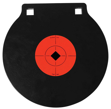 Birchwood Casey World of Targets Double Hole 10" AR500 Steel Gong Pistol/Rifle Target - Black/Orange