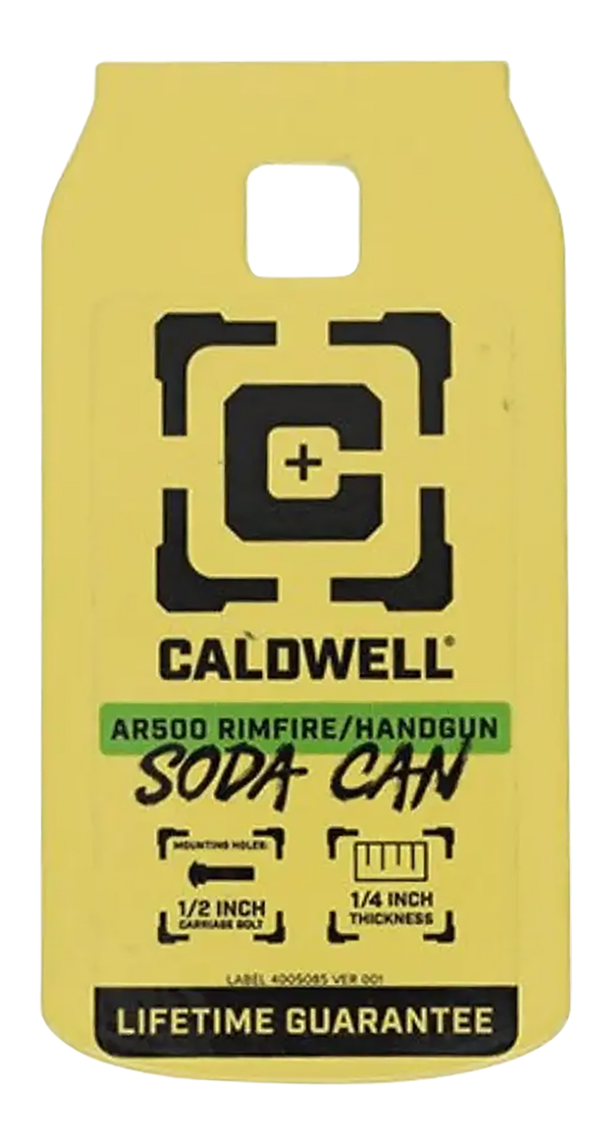 Caldwell AR500 1/4" Rimfire/Handgun Soda Can Steel Target - Yellow