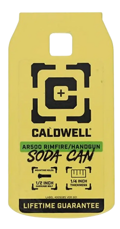 Caldwell AR500 1/4" Rimfire/Handgun Soda Can Steel Target - Yellow