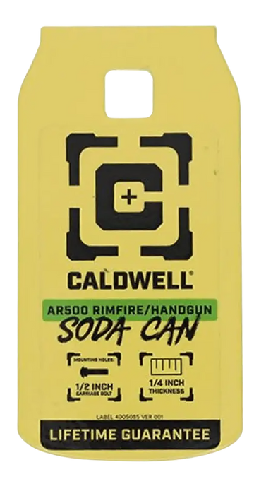 Caldwell AR500 1/4" Rimfire/Handgun Soda Can Steel Target - Yellow
